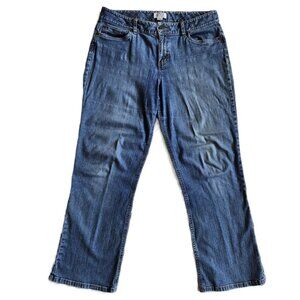 ANN TAYLOR Loft Mom Relaxed Fit Straight Leg High Rise Denim Jeans Blue Women's